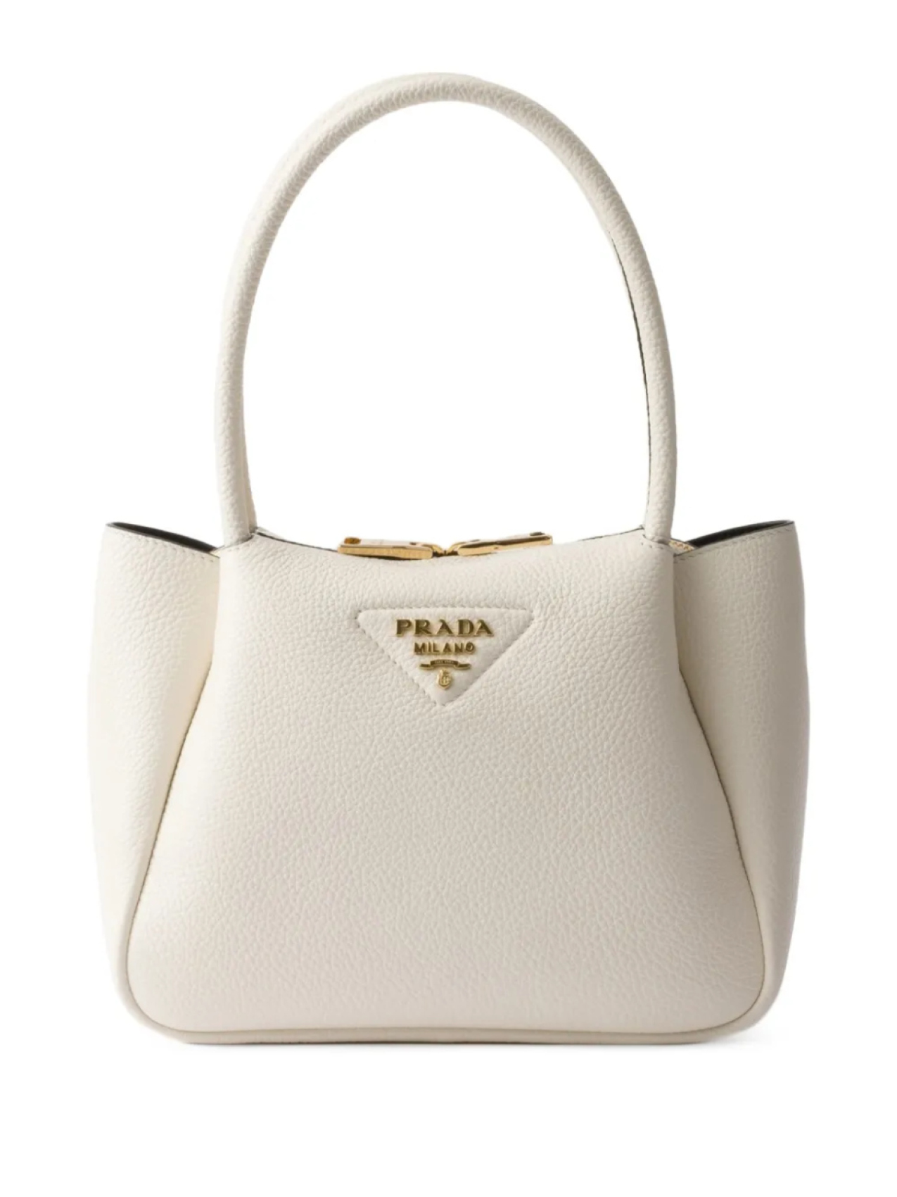 

Маленькая кожаная сумка-тоут Prada, белый