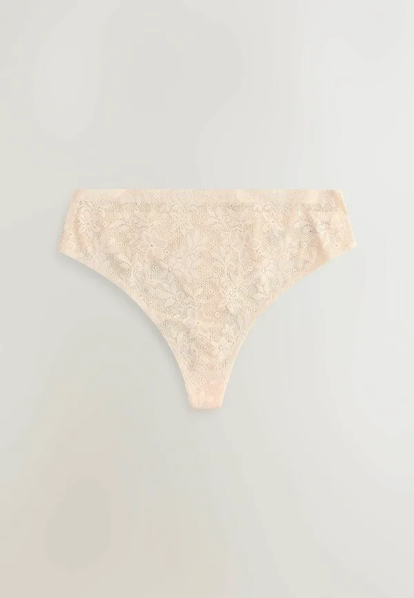 Трусики-Стринги stoma с кружевной основой, не просвечивающие сквозь ткань, 3 шт. в упаковке. Next, Black Cream Coral Pink — фото 3