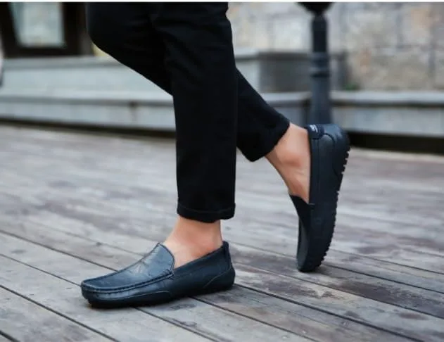 Мужские повседневные лоферы с Slip-on для легкой одежды и кожаные бизнес-мокасины для повседневных прогулок, вождения и многого другого Zestrelax, синий — фото 2