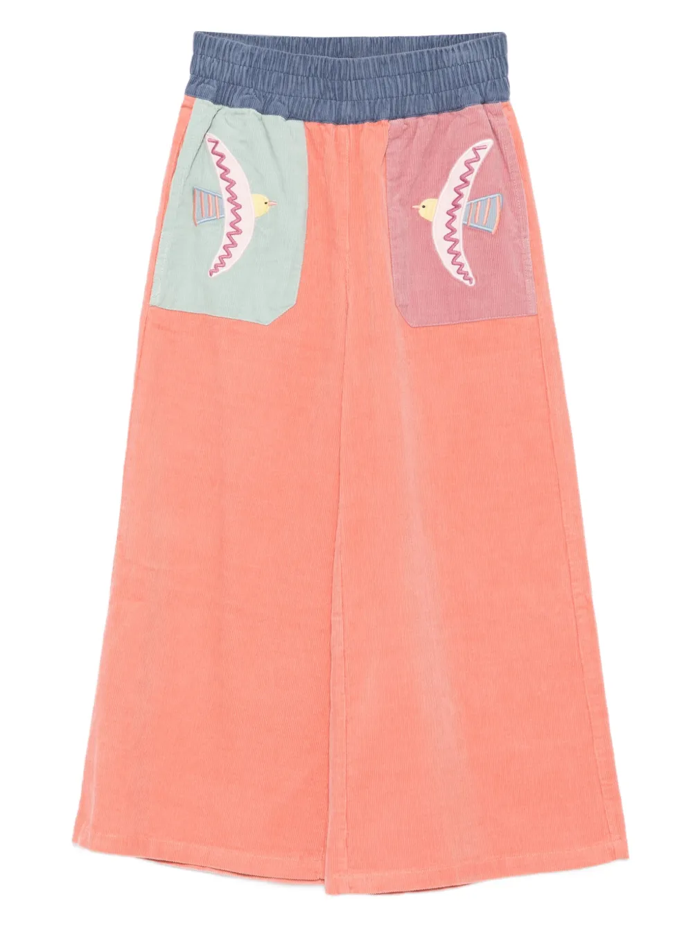 

Вельветовые брюки с вышитыми птицами Stella McCartney Kids, оранжевый