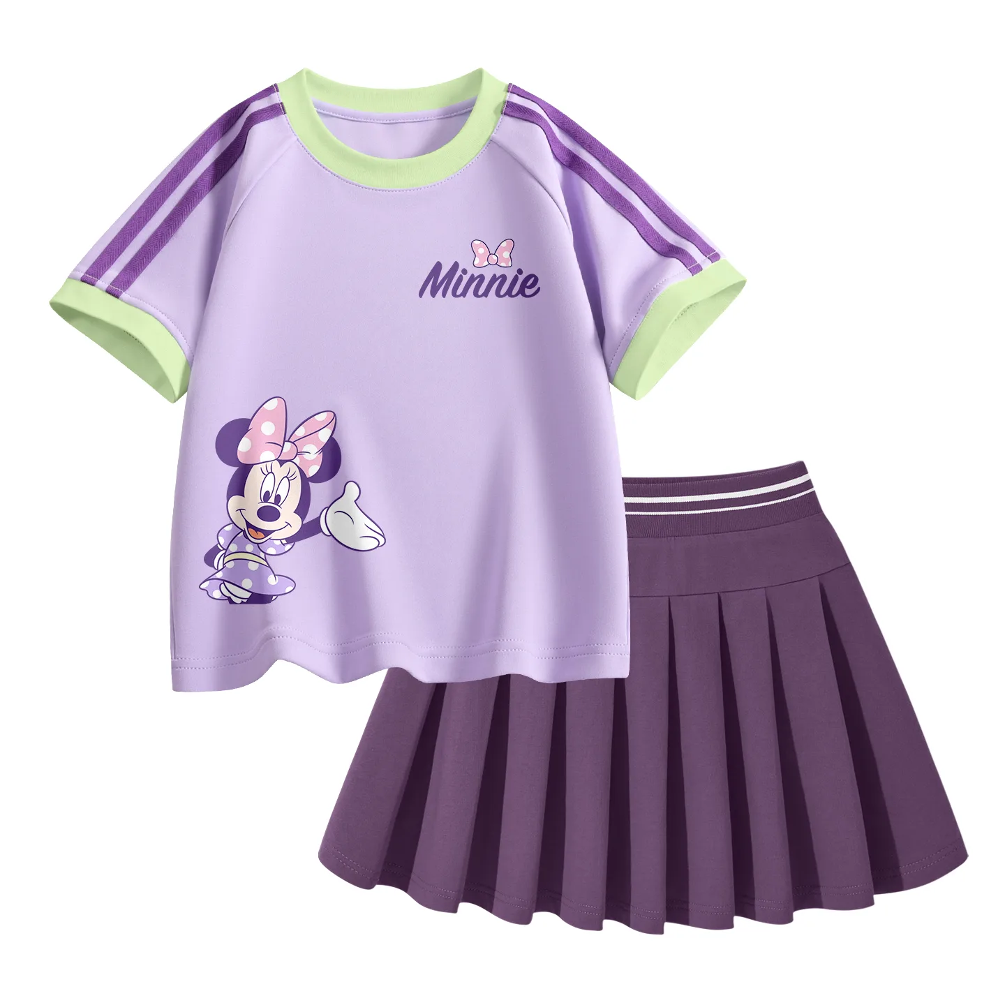 Детская спортивная футболка с круглым вырезом Disney, Welcome to Keling Purple+Solid Color Mu Purple