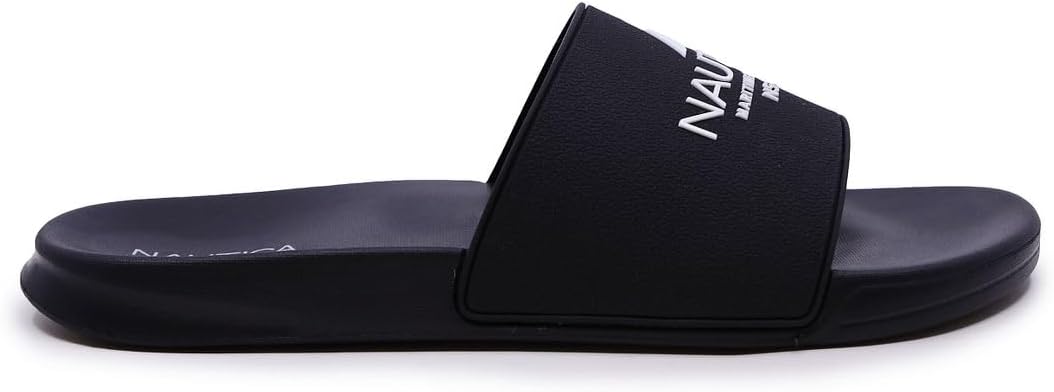 Мужские сандалии Nautica с открытым носком - удобные домашние и уличные душевые тапочки, черно-белый — фото 2