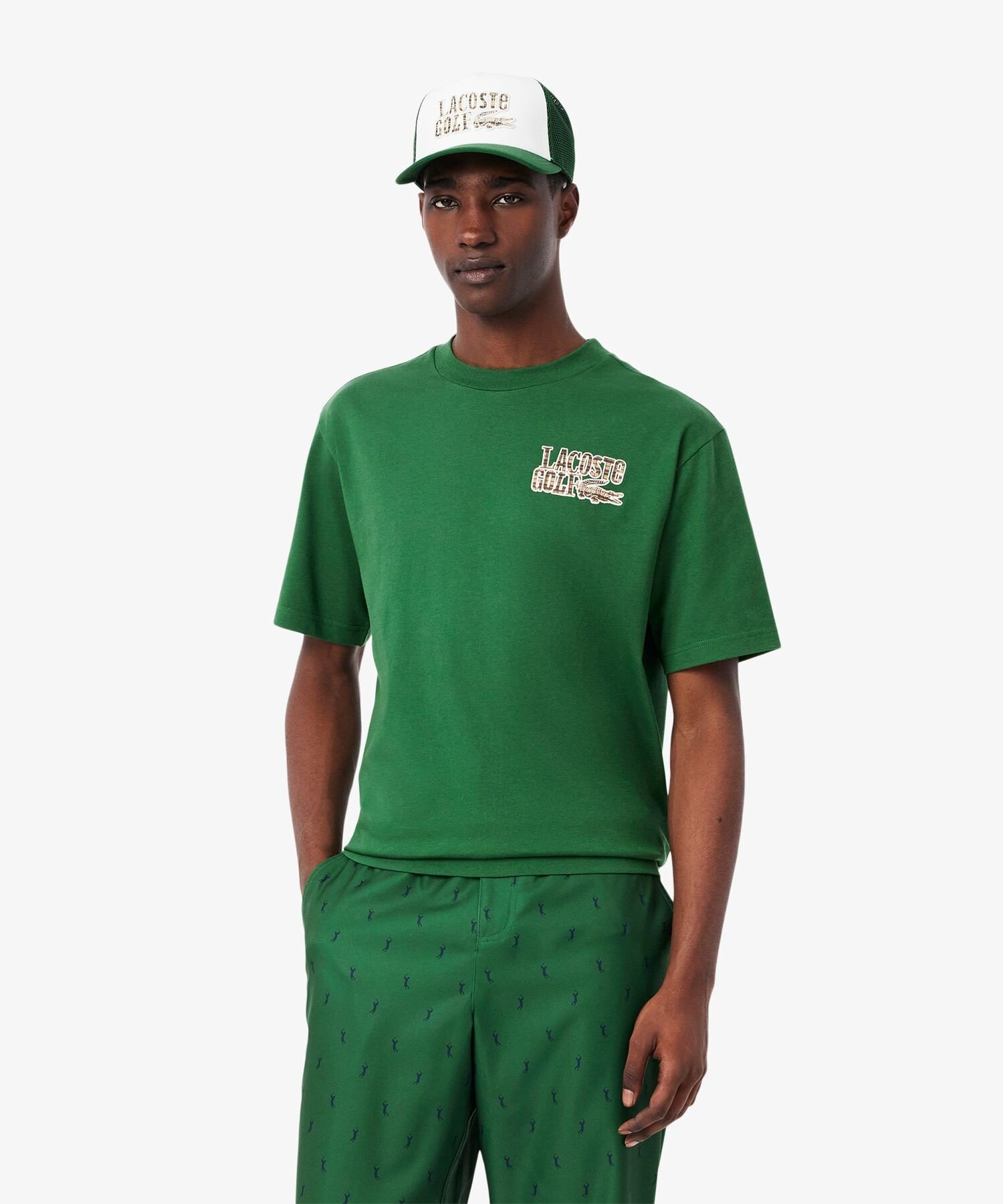 Футболка Ultra Dry LACOSTE Golf с графическим принтом на спине, Green — фото 3
