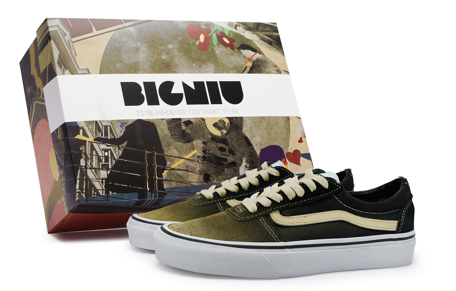 

Кроссовки Vans Ward Skateboarding Shoes Women's Low-top Beige, черный