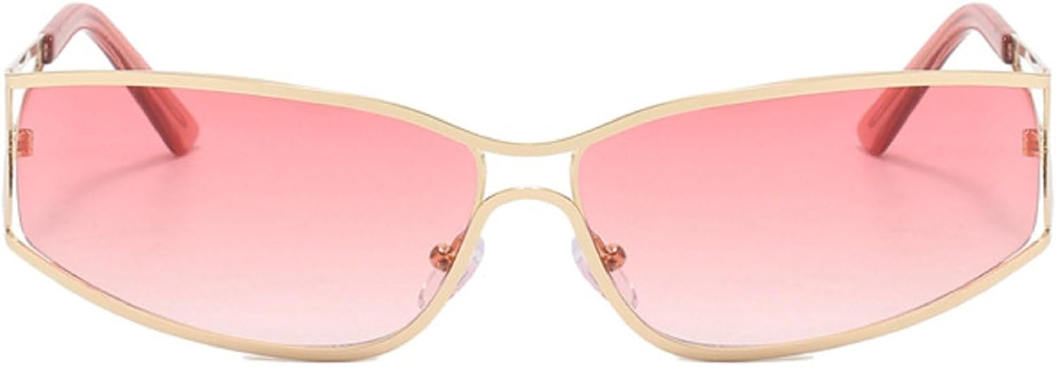 

Панк-очки, солнцезащитные очки для женщин и мужчин, спортивные дизайнерские очки в стиле Y2K для вождения, винтажные солнцезащитные очки, женские очки для верховой езды mincl, Pink