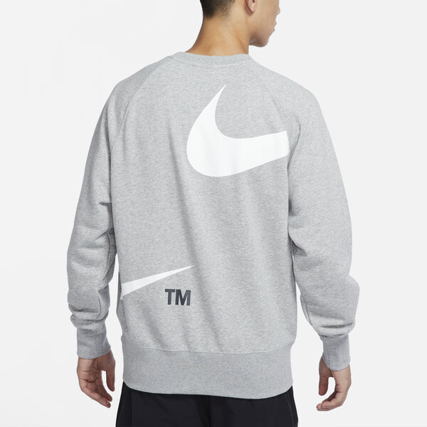 Толстовка Men's Nike Swoosh Ft Crew Large Logo Printing Knit Round Neck Pullover Autumn Gray, серый — фото 4