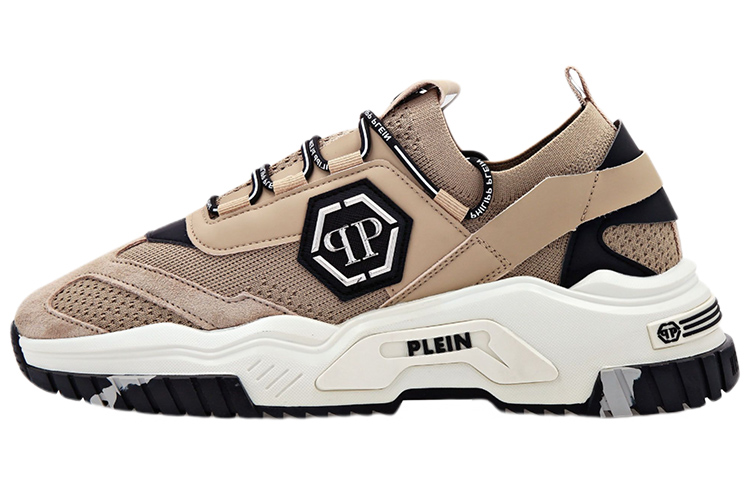 

Philipp Plein Мужские низкие повседневные кроссовки Trainer Predator бежевого цвета