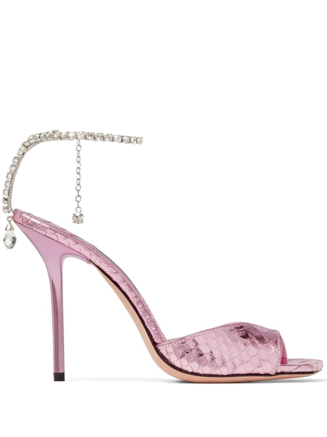 

Jimmy Choo босоножки Saeda 100 с тиснением под змеиную кожу, розовый