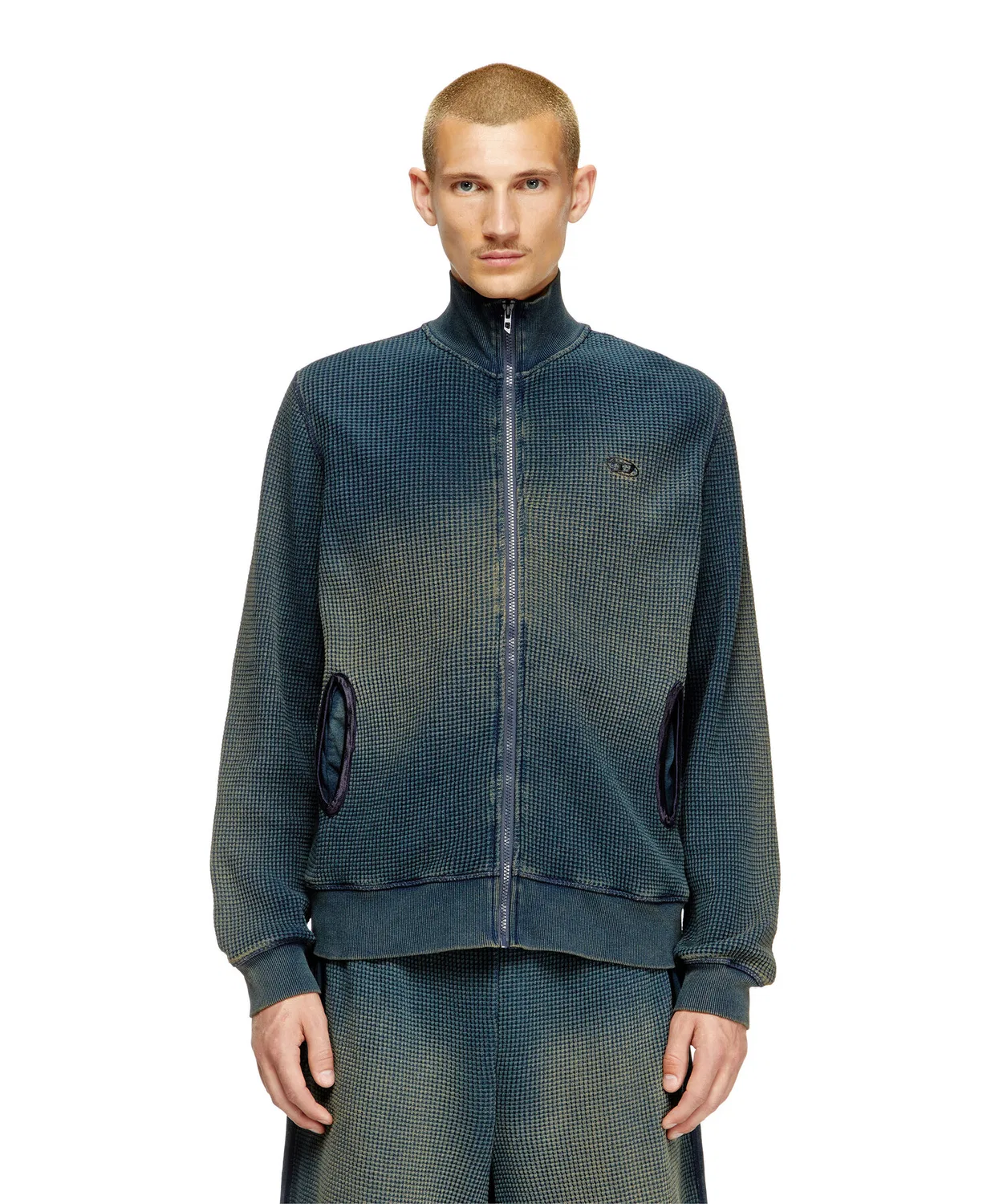 Кофта мужская с zip-застежкой Diesel S-WAFY-ZIP, индиго