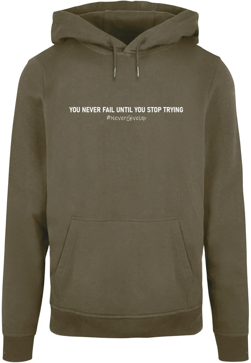 

Толстовка с капюшоном Merchcode " Merchcode Men's Never Give Up Basic Hoody", оливковый