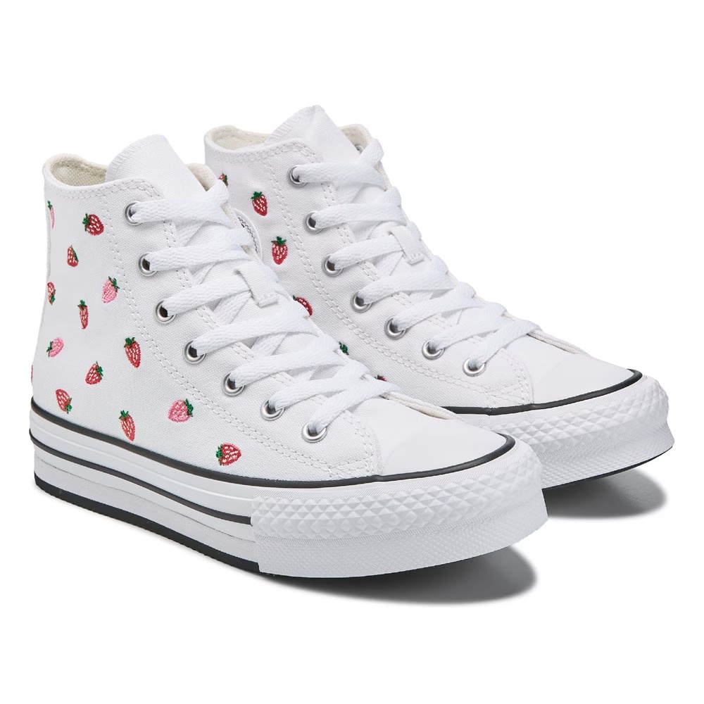 

Детские кеды на платформе Chuck Taylor All Star Lift высокие Converse, white/strawberries