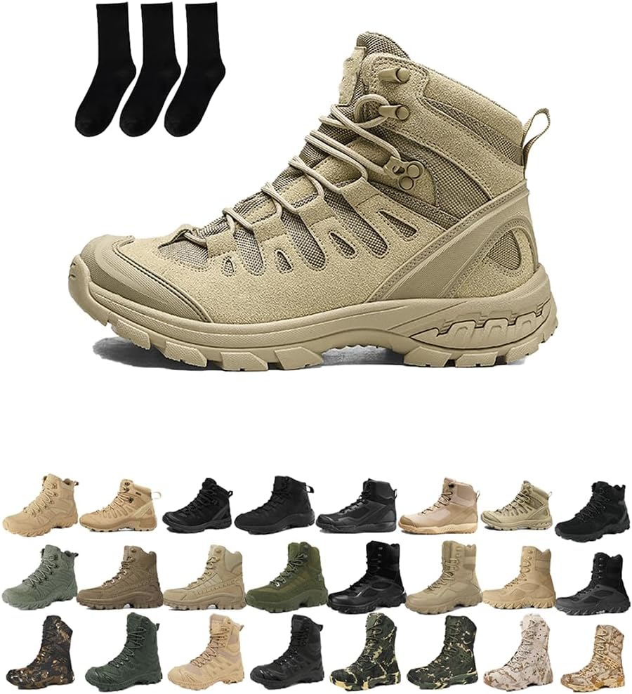 

Мужские водонепроницаемые ботинки для улицы с боковой молнией, легкие, с ортопедической поддержкой, антипрокольные, для работы на открытом воздухе, кемпинга и работы Generic, песочный