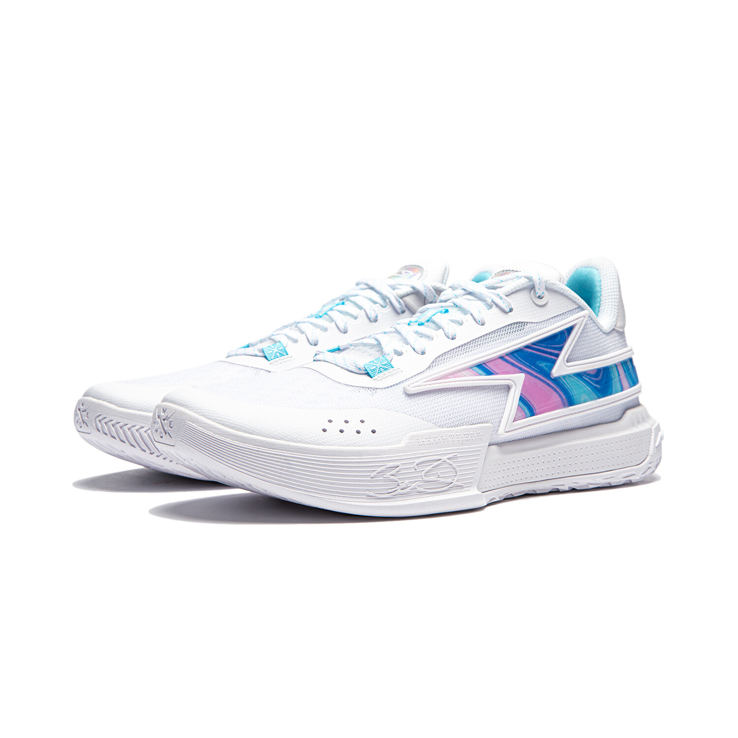 Li Ning ПОДКЛАДКА Lightning Баскетбольные кроссовки мужские, Белый/Синий — фото 3