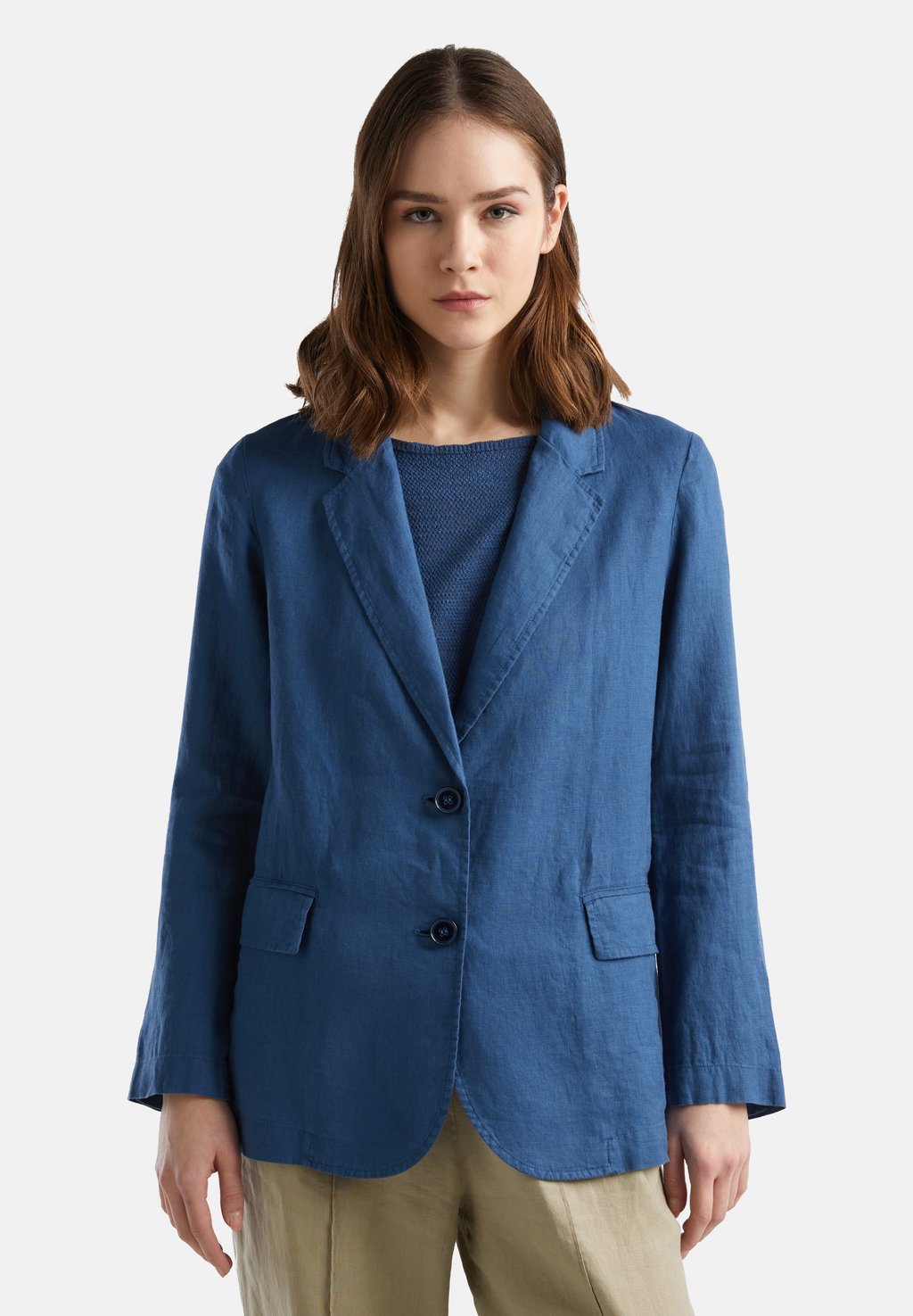 

Короткое пальто SINGLE-BREASTED DECONSTRUCTED United Colors of Benetton, синий