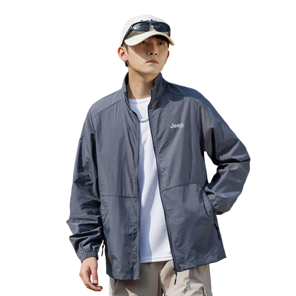 

Стоячий воротник, одежда для защиты от солнца, унисекс Jeep, темно-серый