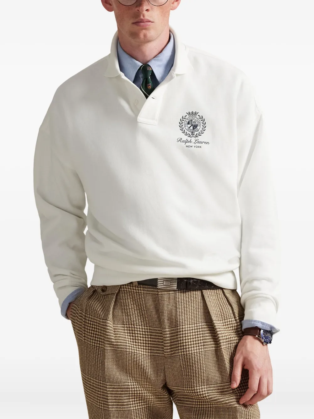 Рубашка поло с графичным принтом Polo Ralph Lauren, белый — фото 3