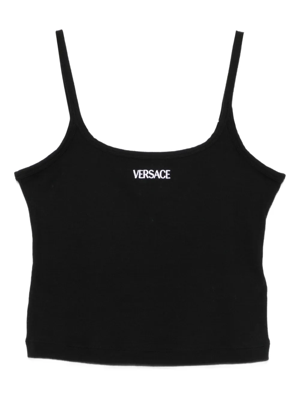 

Топ с вышитым логотипом VERSACE, черный