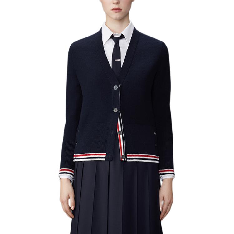 

Кардиган с интарсией Hector из вирджинской шерсти THOM BROWNE, Морской синий