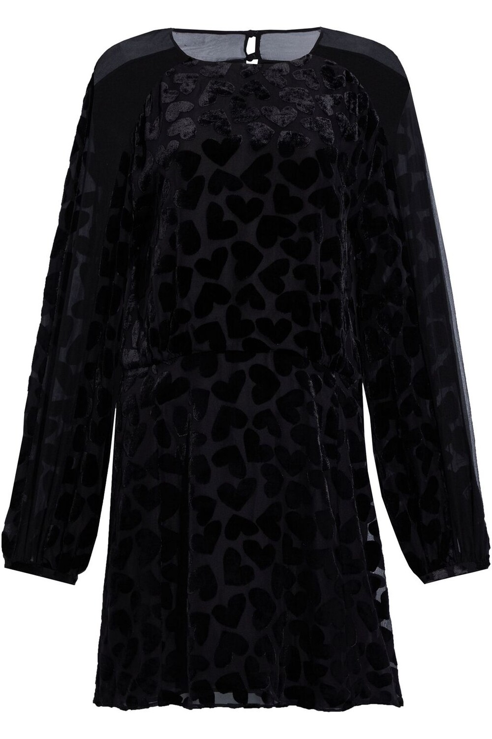 

Платье мини Devoré из бархата SAINT LAURENT, черный