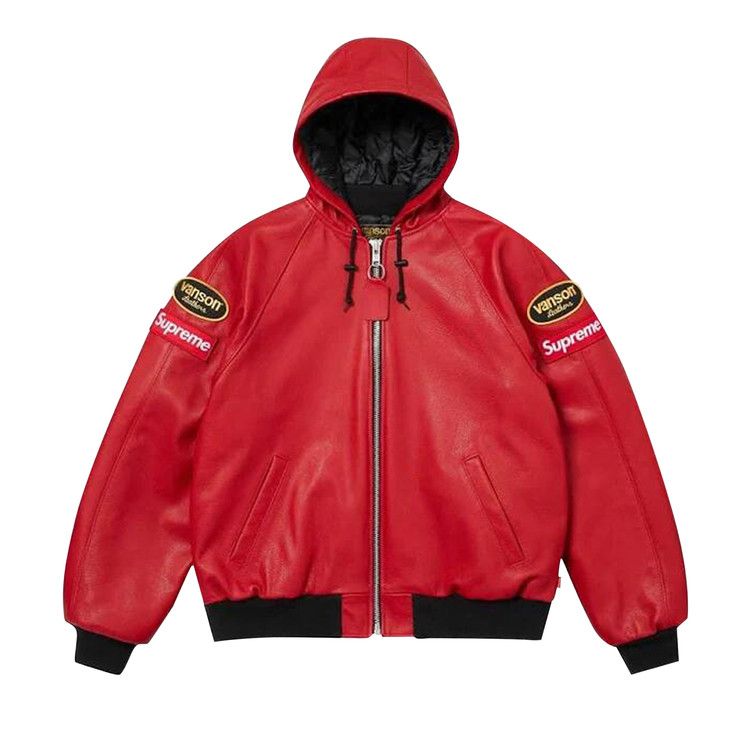 

Куртка Supreme x Vanson Leather Hooded Work Jacket 'Red'