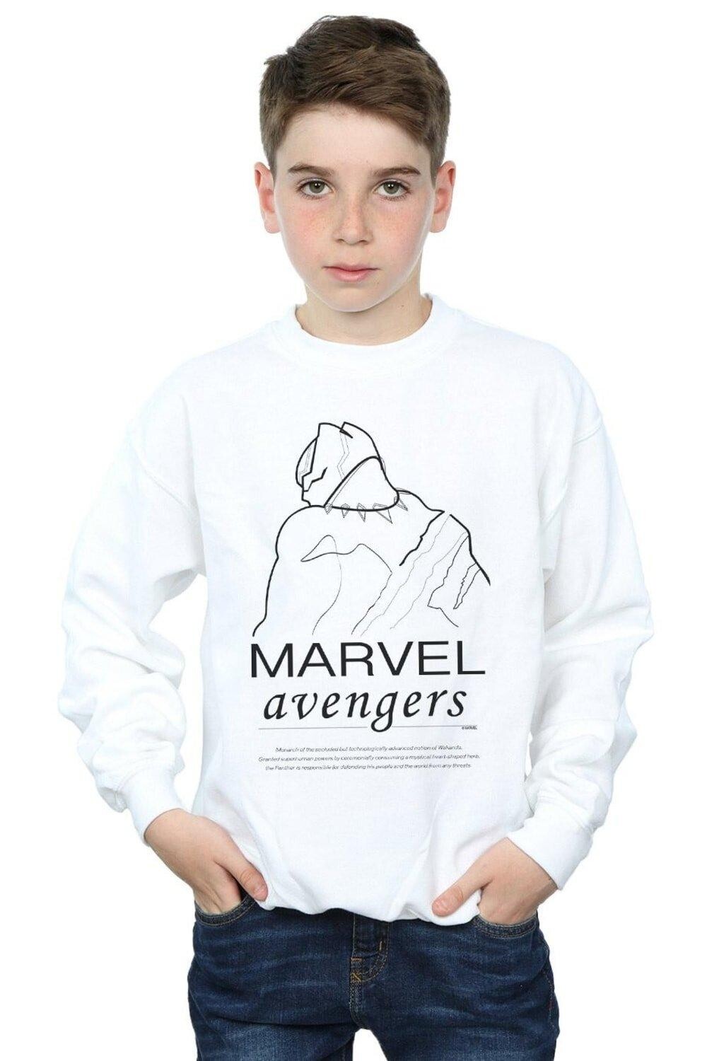 

Однострочный свитшот Black Panther Marvel, белый