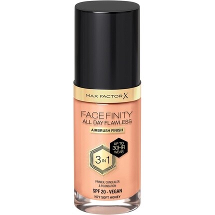 

Max Factor Facefinity 3-в-1 безупречная жидкая основа для всего дня SPF 20 77 Soft Honey 30 мл