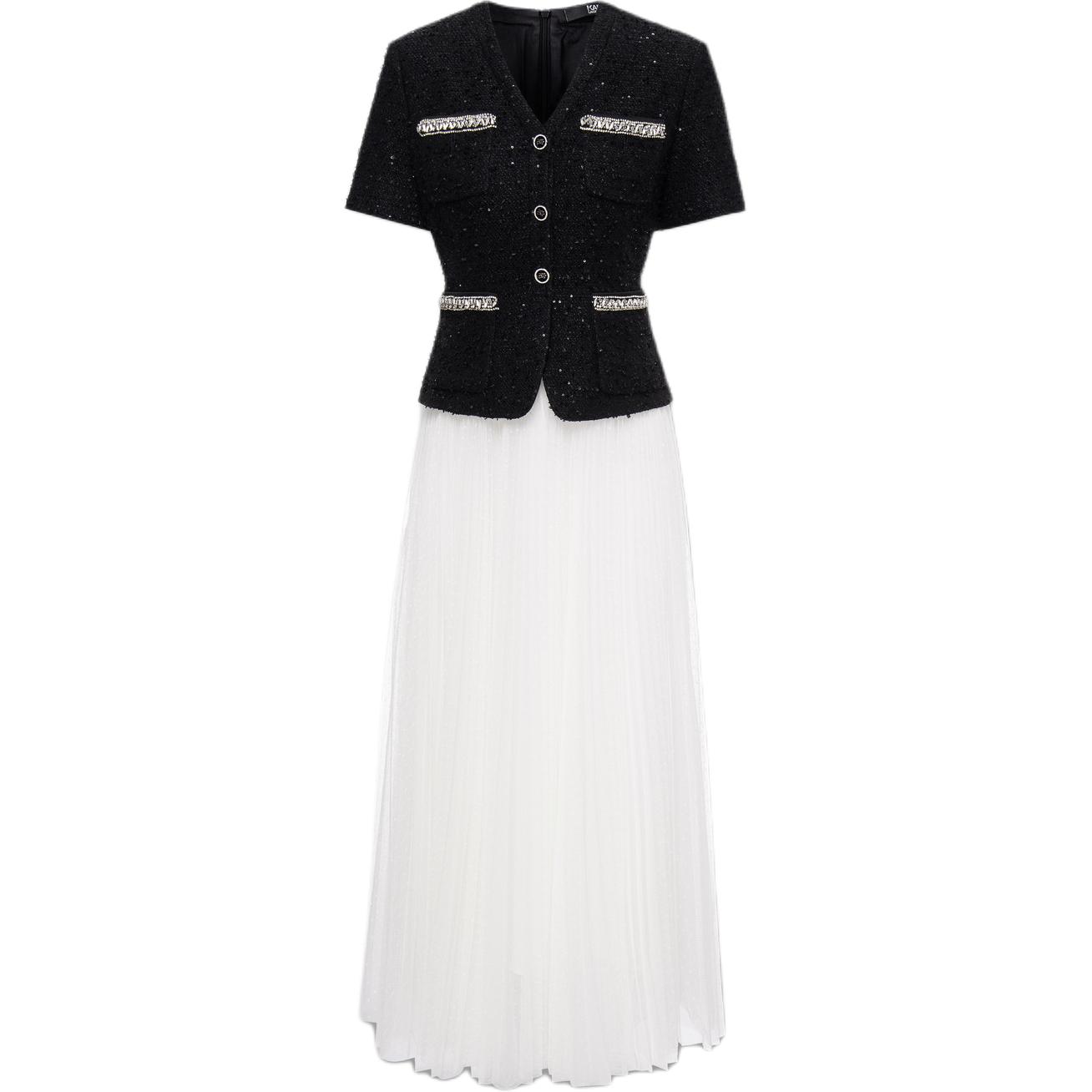 

KARL LAGERFELD SS26 Женское платье с коротким рукавом KARL LAGERFELD / Karl Lagerfeld Jeans, черный белый