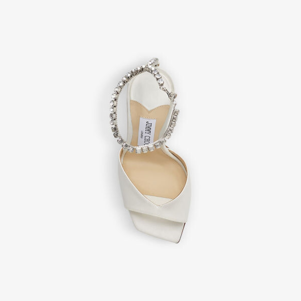 Атласные туфли Saeda, украшенные кристаллами Jimmy Choo, слоновая кость — фото 3