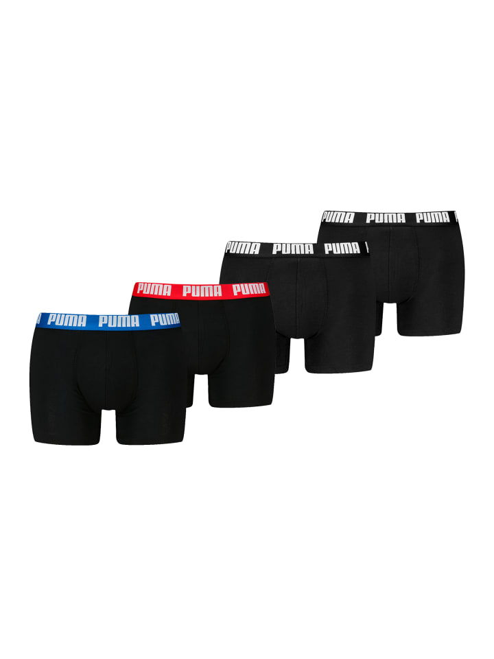 

Боксерские шорты PUMA MEN EVERYDAY BASIC BOXERS 2P в черно-красно-черно-синем цвете