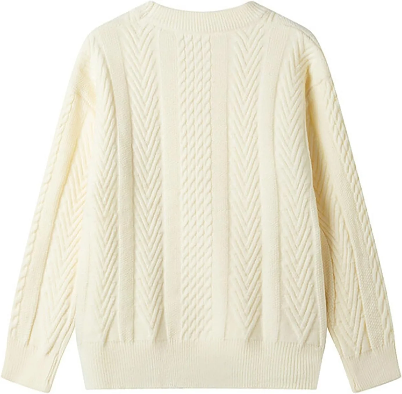 Мужской свитер осенний с длинным рукавом и круглым вырезом, Slim Fit, Chunky Knit — фото 2