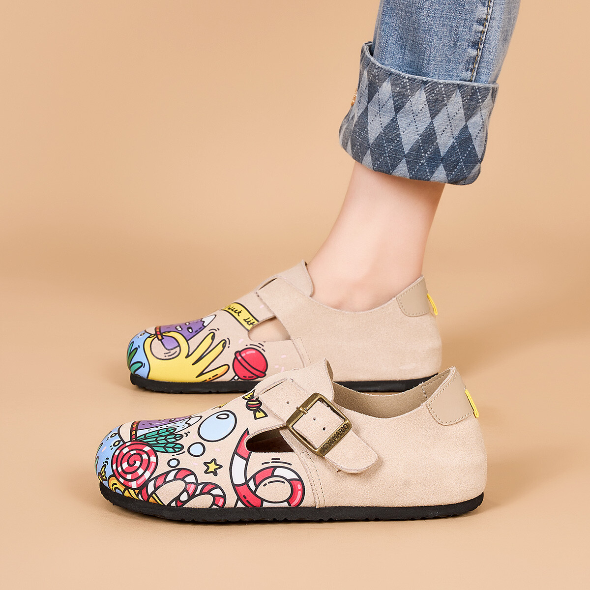 Слипоны Joy&Mario Lifestyle Low-Top, бежевый/мультиколор — фото 4