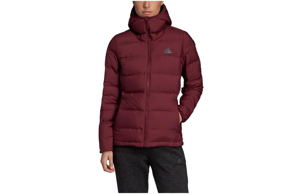 Adidas Женский пуховик темно-красный с фиолетовым оттенком, Dark Reddish Purple — фото 3
