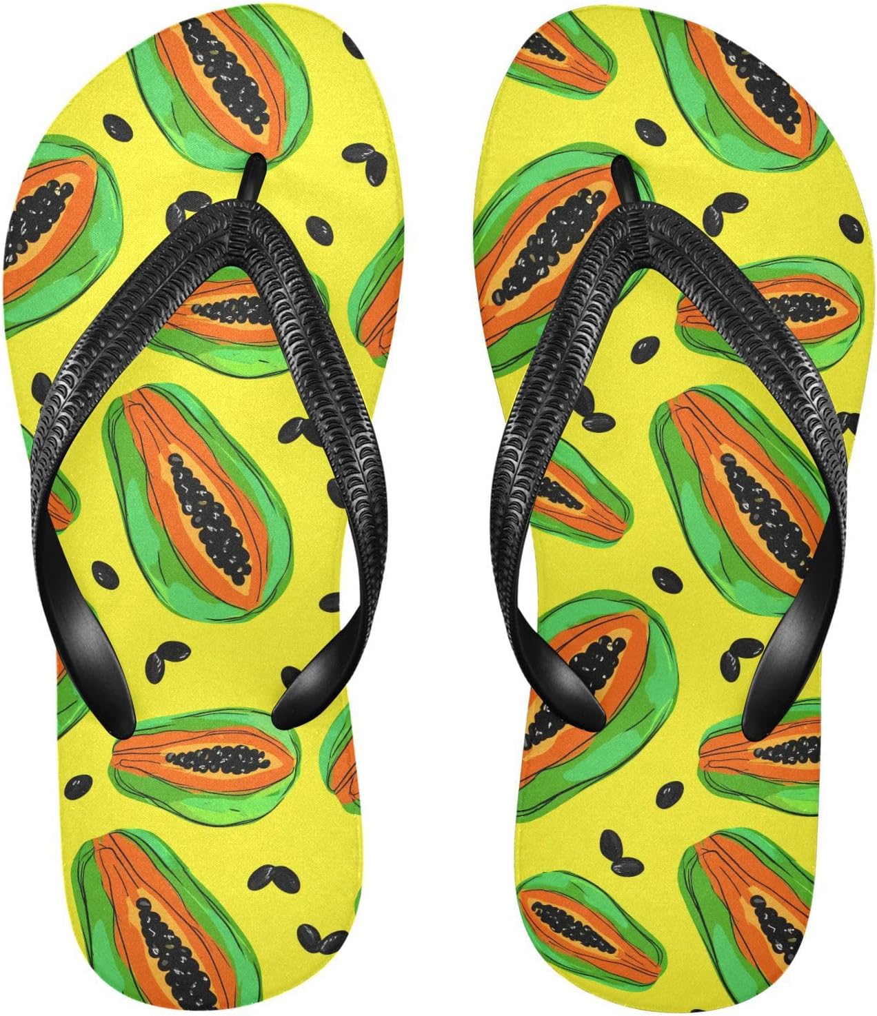 

Семена папайи, желтые шлепанцы, пляжные сандалии-вьетнамки, резинескользящие летние тапочки для ходьбы, обувь для мужчин и женщин Sinestour