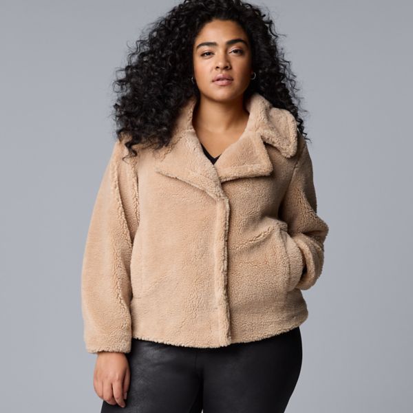 

Укороченная куртка из шерпы больших размеров Simply Vera Vera Wang, цвет mocha freeze, Коричневый, Укороченная куртка из шерпы больших размеров Simply Vera Vera Wang, цвет mocha freeze