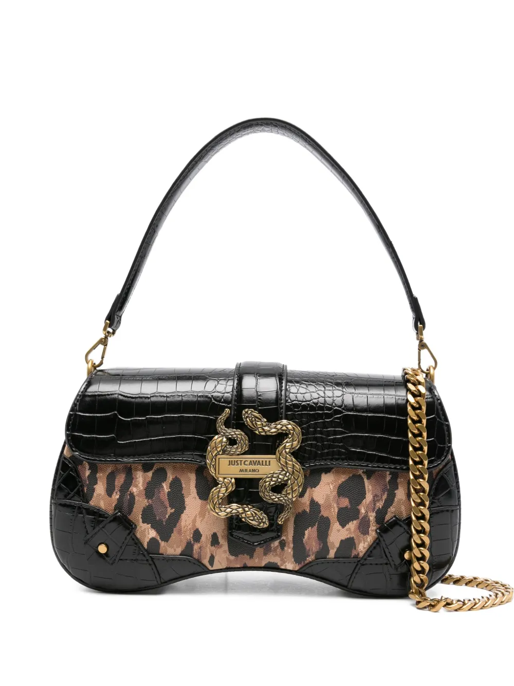 

Сумка на плечо с леопардовым принтом Just Cavalli, черный