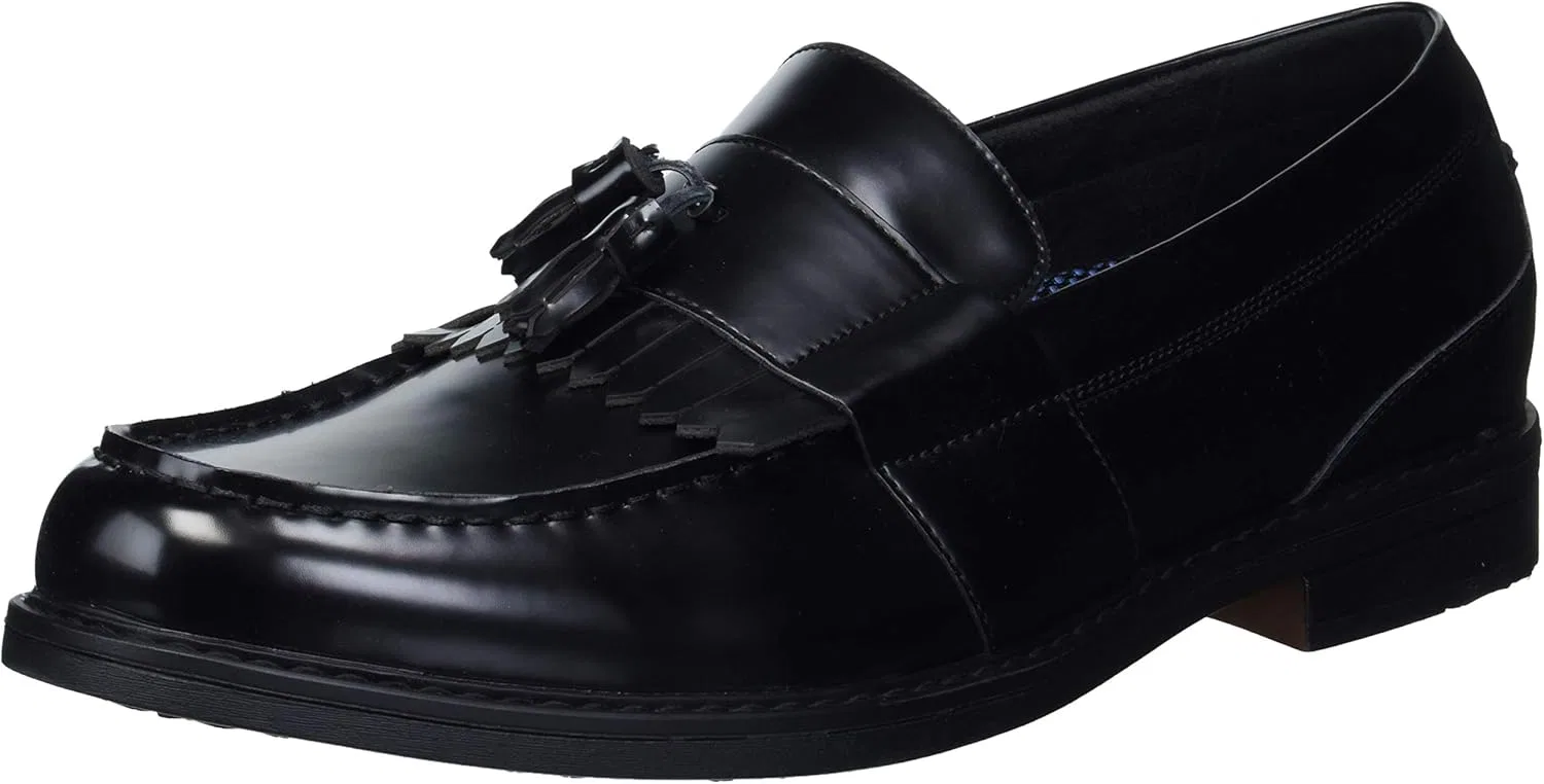 Лоферы мужские с кисточками Nunn Bush, Black Polished