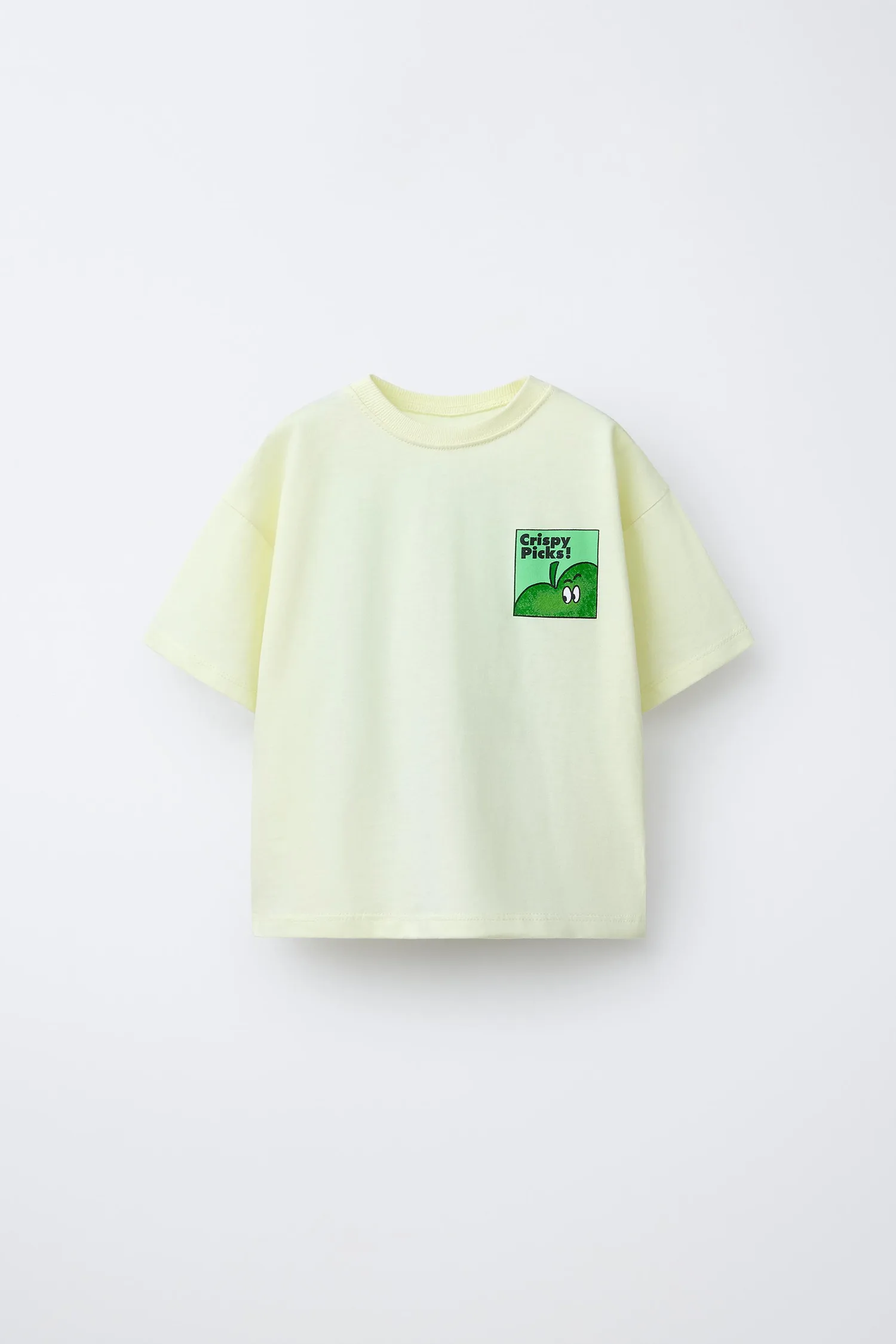 Футболка с фруктовым принтом Zara, светло-желтый