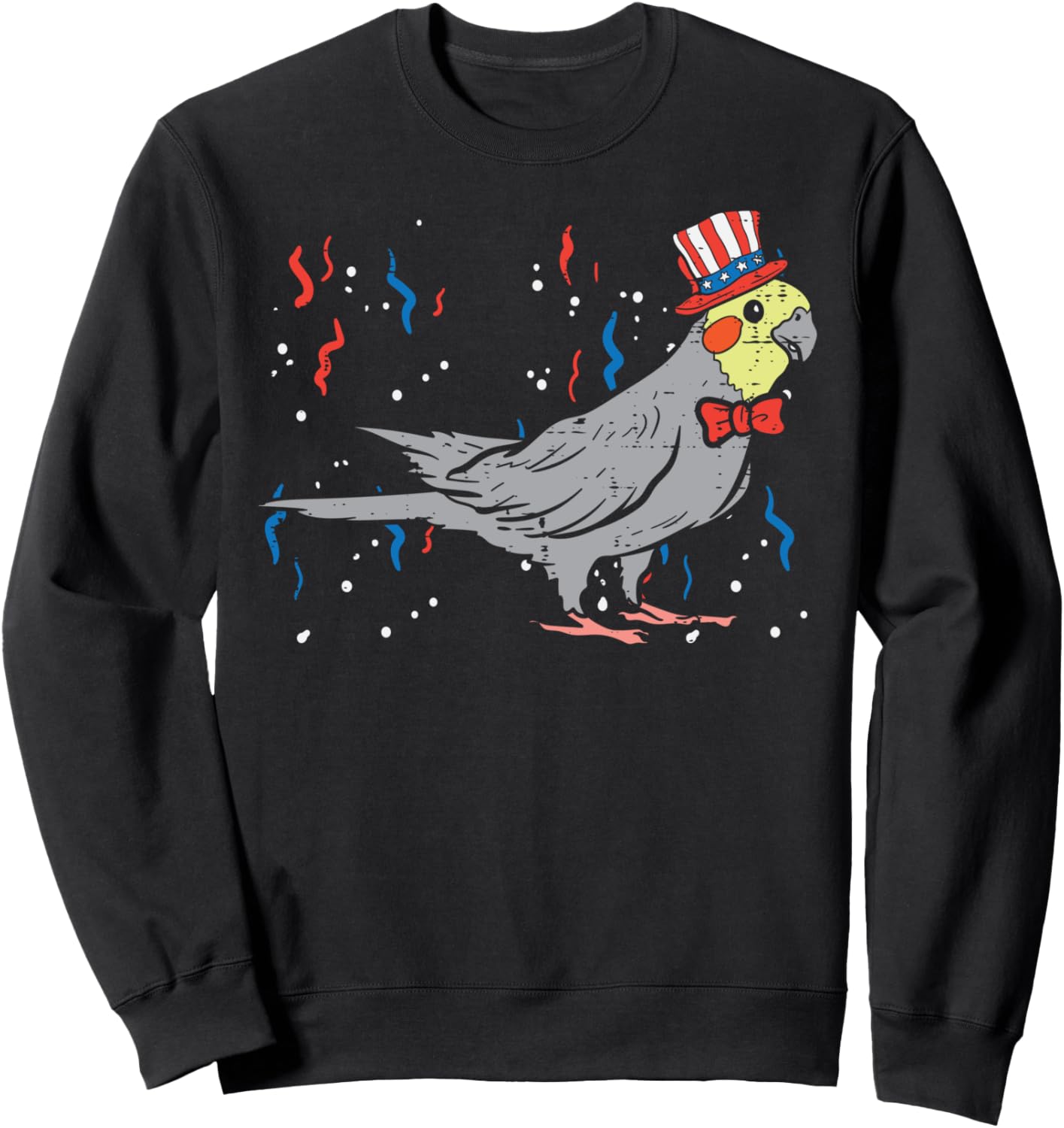 

Толстовка с изображением птицы корелла и американского флага США ко Дню независимости 4 июля 4Th Of July Clothes Women Kids Fourth Animal Gifts, черный