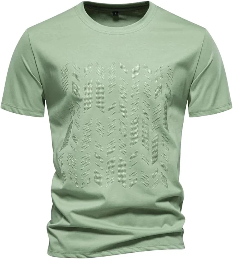 Мужская футболка с вышивкой, casual short-sleeve shirt