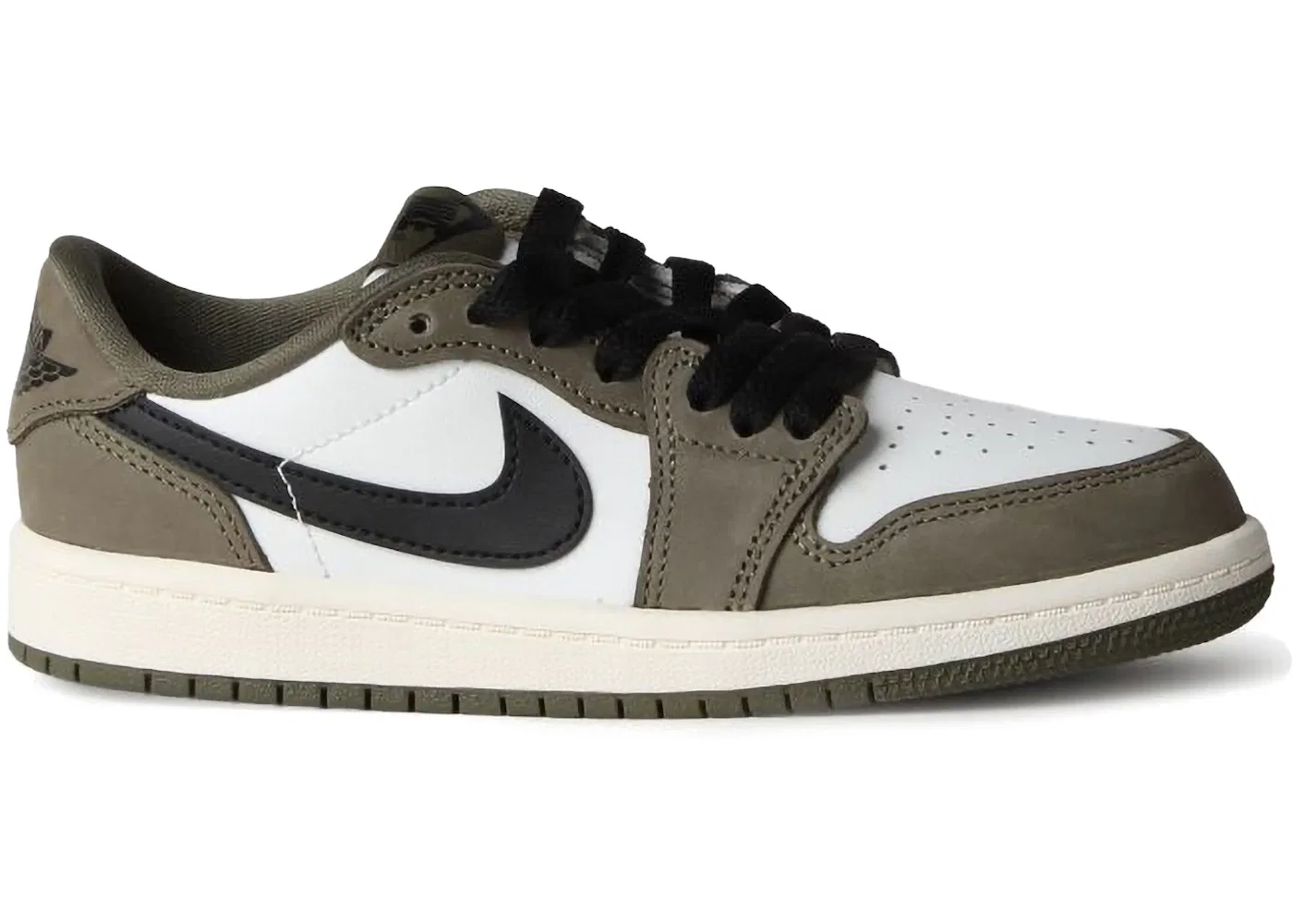 Детские кроссовки Lifestyle с низким силуэтом Jordan 1 Retro Low OG, Medium Olive/Black/Summit White/Sail