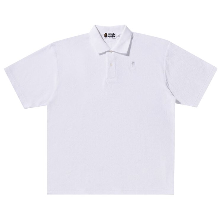 

Поло BAPE Ape Head Towelling Polo 'White', белый