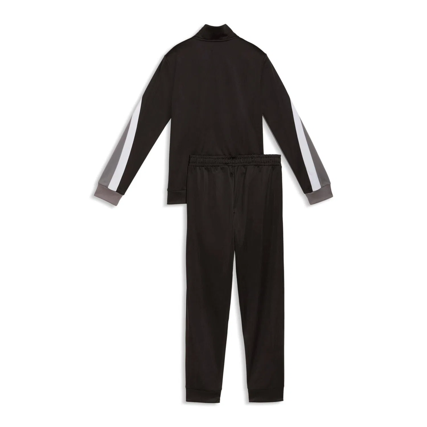 Детский спортивный костюм с высоким воротником Puma ESS BLOCK Poly Suit B, Schwarz / Grau / Weiss — фото 2