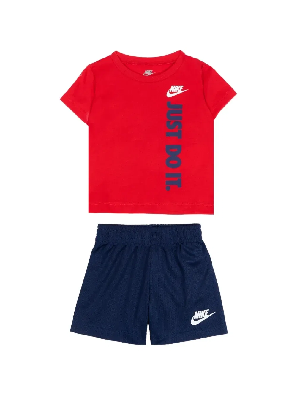 Комплект: футболка и шорты с логотипом Nike Kids, красный