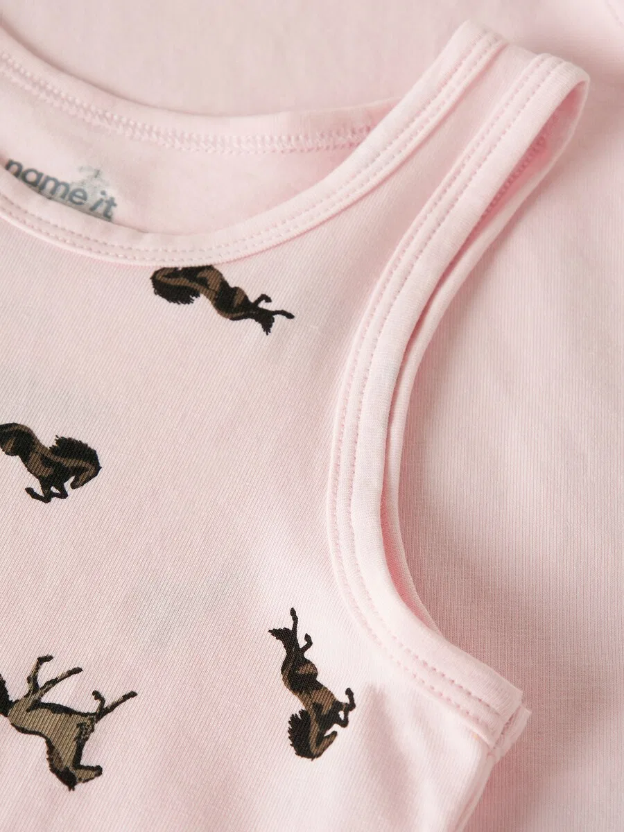 Футболка NAME IT Undershirt 'NMFBallerina Horse' розового цвета — фото 3