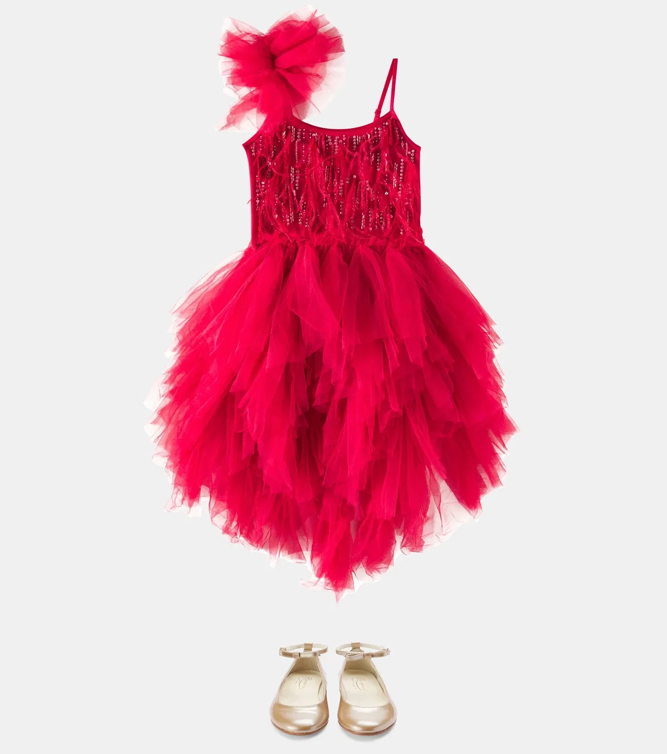 Платье из тюля Ruby Dazzle с украшениями Tutu Du Monde, красный — фото 2