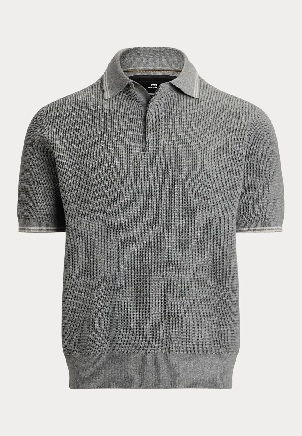 Хлопковый поло-свитер с вафельной вязкой Polo Ralph Lauren, Spring/Stone Pebble — фото 4