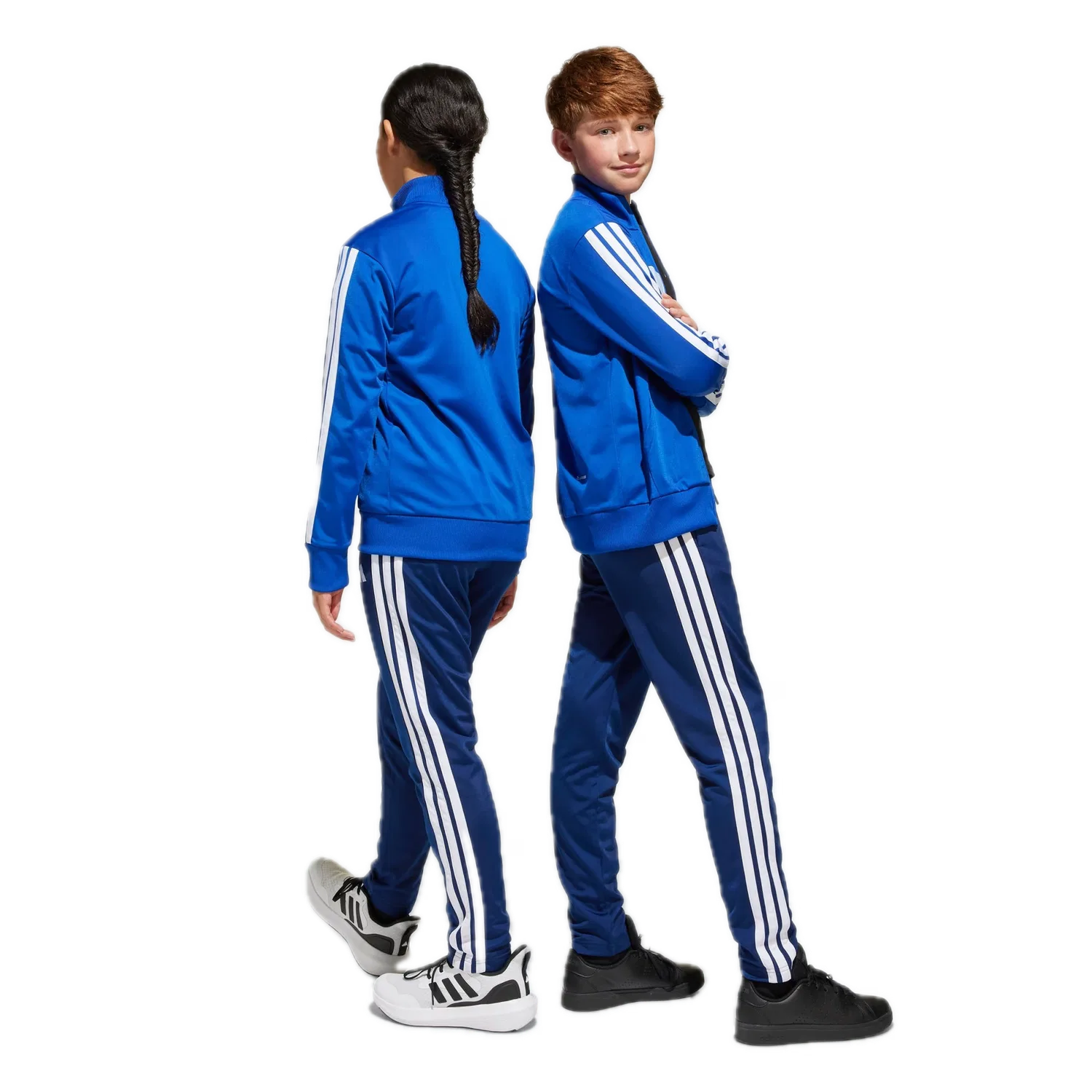 Детский спортивный костюм с тремя полосками Adidas, синий — фото 3