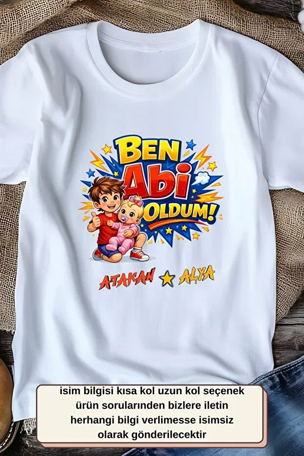 Детская футболка для девочек с принтом Personalized Name Written I Became A Brother Asilcomkids, White