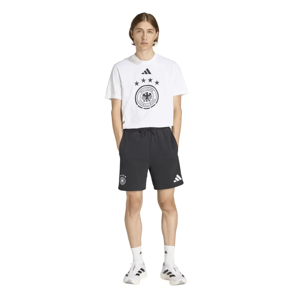 Мужская футболка с принтом Alemania Mundial 2026 DNA Graphic adidas, Blanco — фото 3