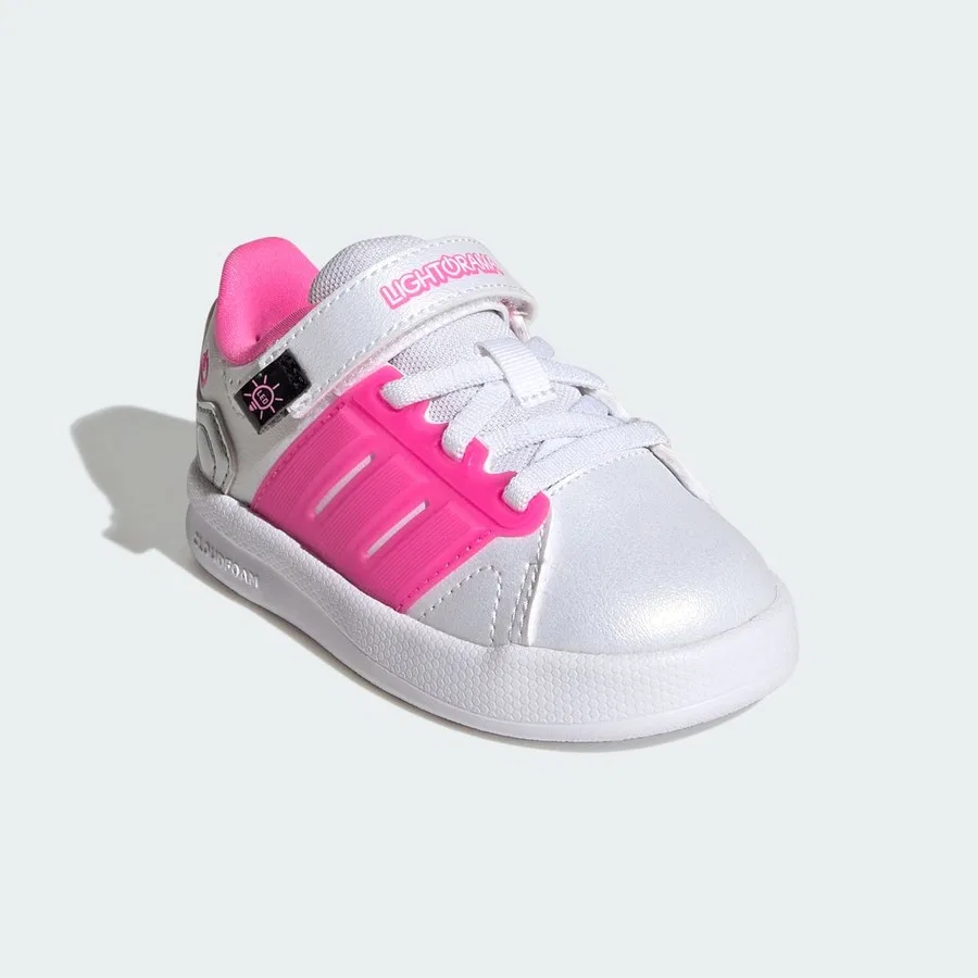 Кроссовки с LED-подсветкой модель Lightorama Court adidas, Бело-розовый — фото 3